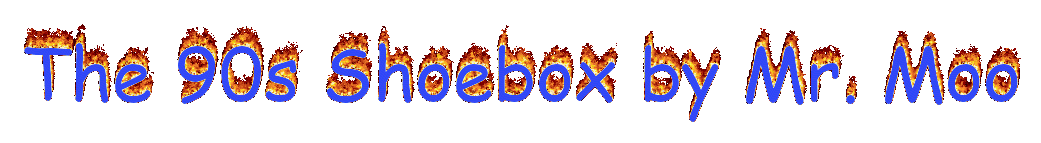 The 90s Shoebox by Mr. Moo flaming intro text