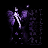 old gif from the mid-2000s of a gothic fairy with purple wings