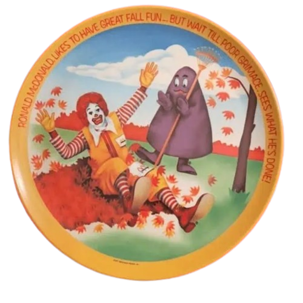 McDonald's Ronald McDonald and Grimace collector plate.