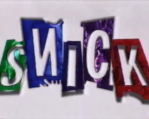 SNICK logo morphing through liquid green slime, purple textures, and fiery red backgrounds during a Saturday night Nickelodeon ad break.