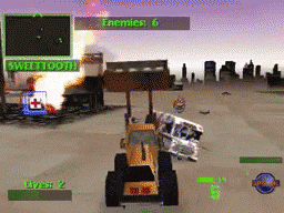 PS1 Twisted Metal Slam slamming Sweet Tooth gameplay
