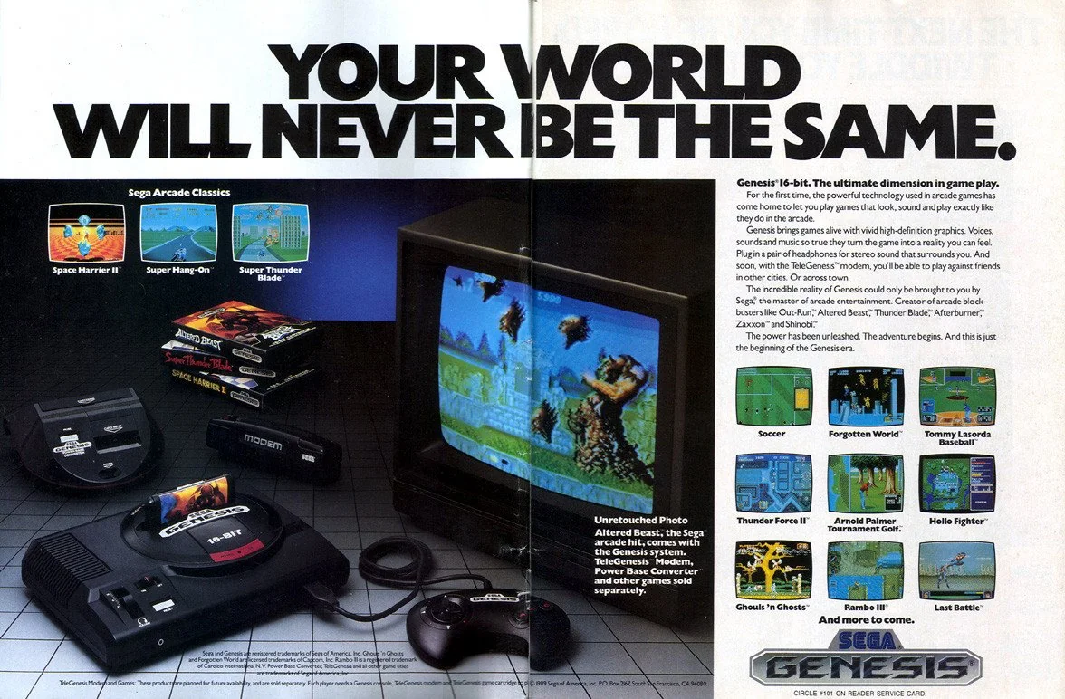 Sega Genesis paper advertisement - Your world will never be the same