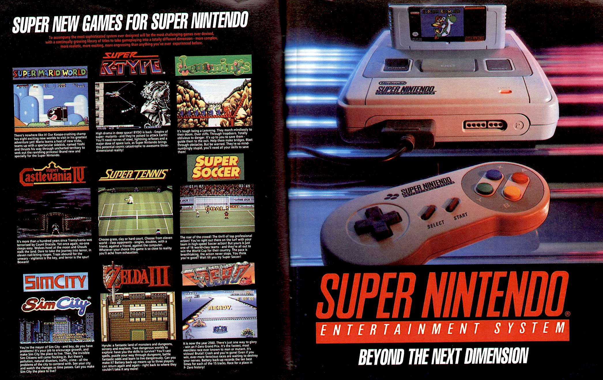 Super Nintendo Entertainment System paper advertisement