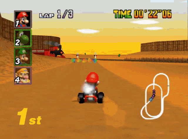 N64 Mario kart Mario gameplay