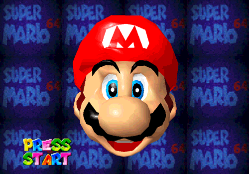 N64 Super Mario 64 Press Start animation