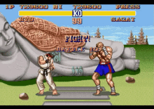 SNES Street Fighter Ryu and Saget fighting gameplay
