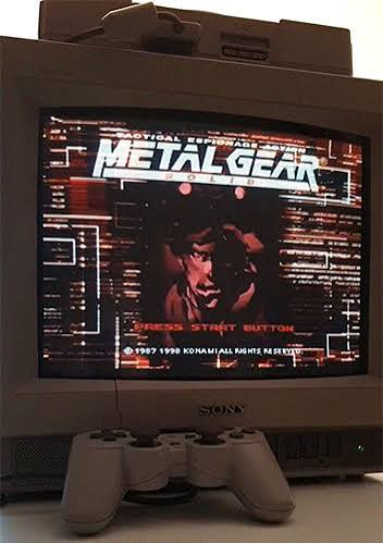 PS1 with CRT monitor