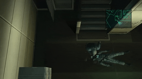 PS1 Metal Gear Solid - Hiding knocked out person into locker gameplay