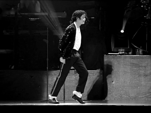 Michael Jackson doing moonwalk
