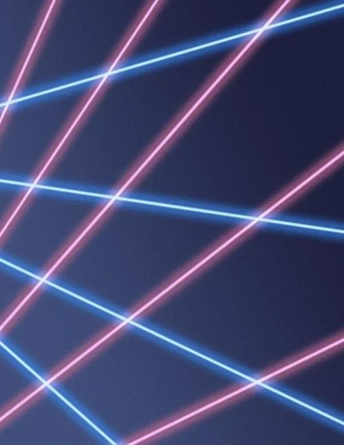 The iconic blue-and-purple neon laser beam backdrop from 90s Lifetouch school photo days, guaranteed to make any haircut look distinctly era-appropriate.